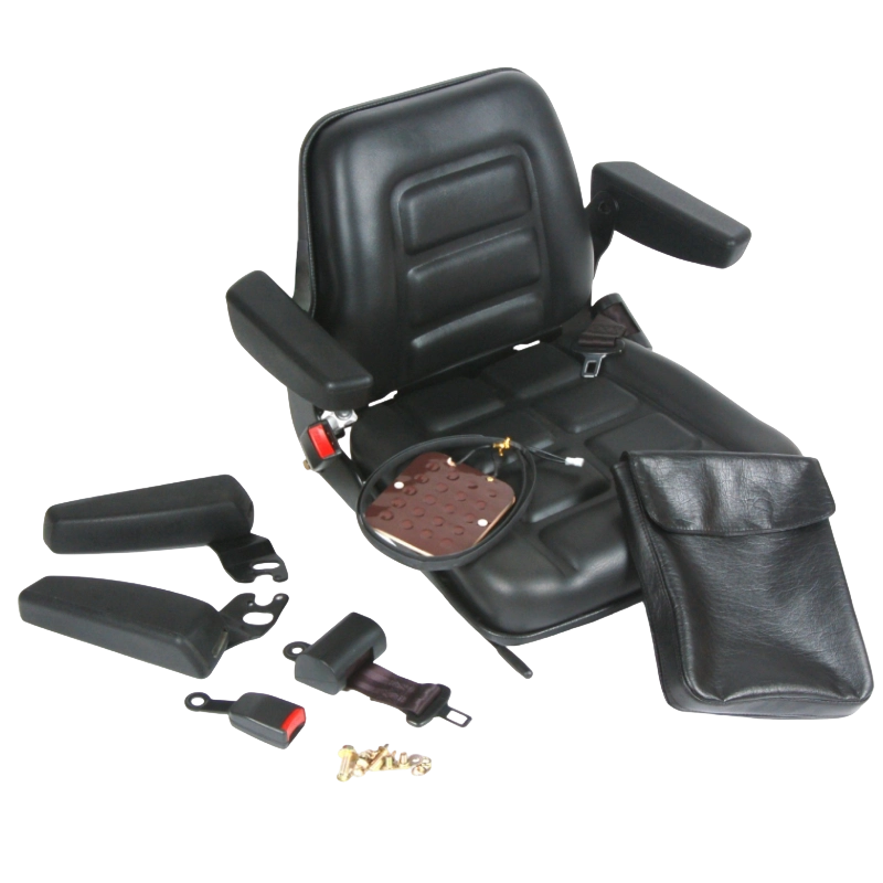 BF1-1 Duurzame, ergonomisch gecertificeerde vorkheftruckstoel voor vorkheftrucks met interne verbranding, met zwart vinyl