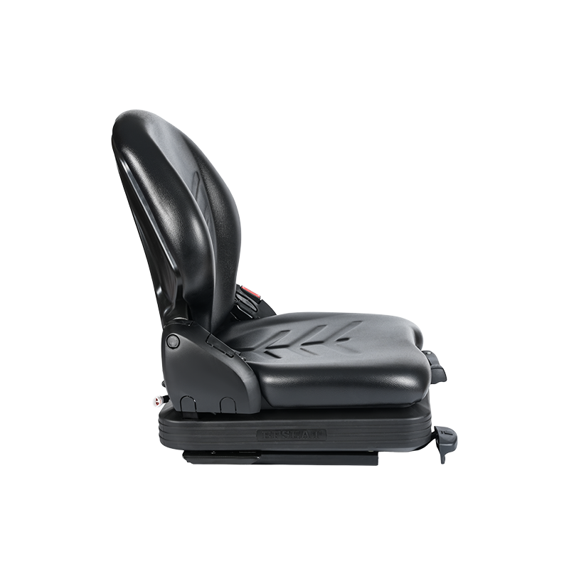 BF16 Vervangende mechanisch geveerde stoel van vinyl met laag profiel voor heftruckapparatuur voor materiaaloverslag - Zwart met EN13490 IT1+IT2