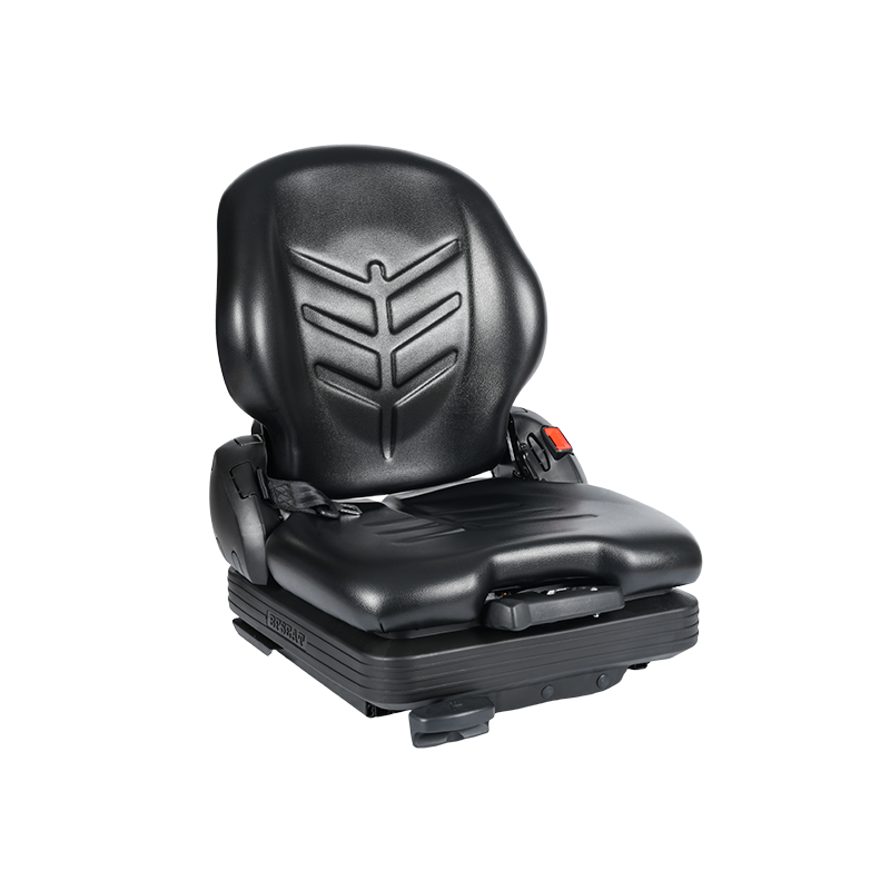 BF16 Vervangende mechanisch geveerde stoel van vinyl met laag profiel voor heftruckapparatuur voor materiaaloverslag - Zwart met EN13490 IT1+IT2